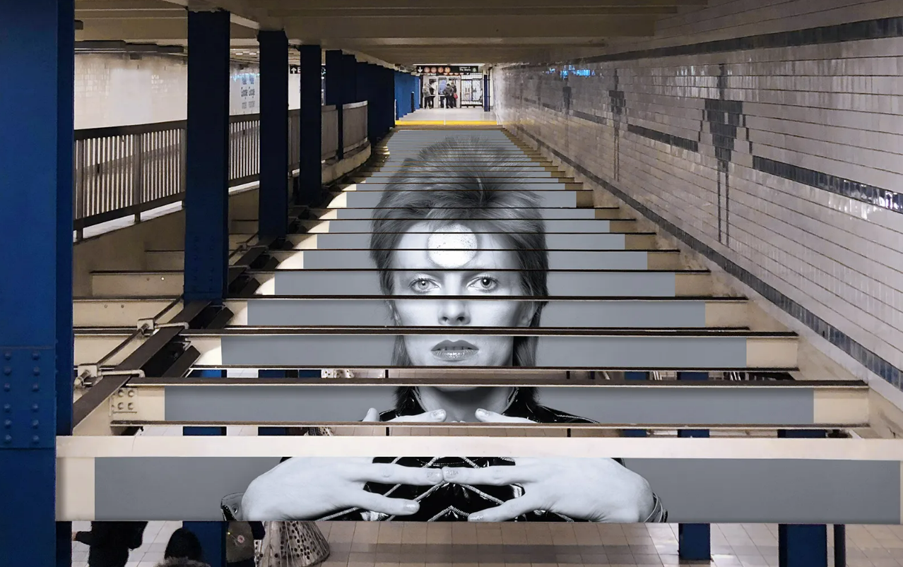 David Bowie station takeover at Broadway Lafayette