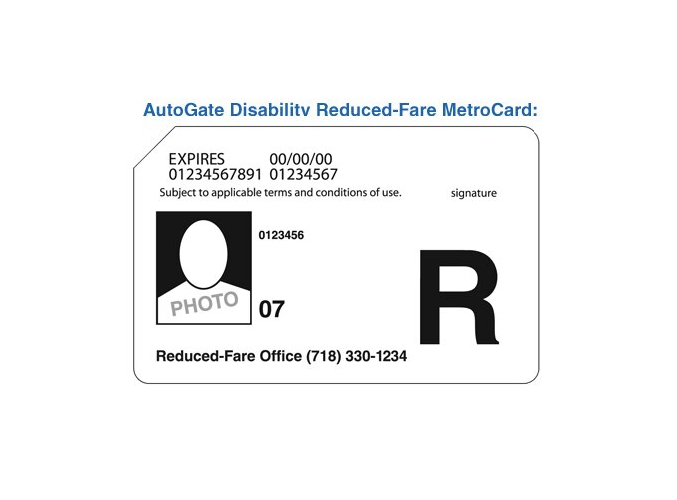 Example of a Reduced-Fare AutoGate MetroCard.